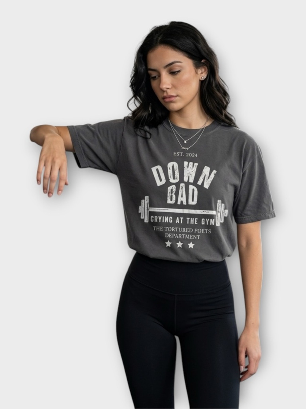 Taylor Swift Tortured Poets Department Down Bad Crying at the Gym T-Shorts SZ L